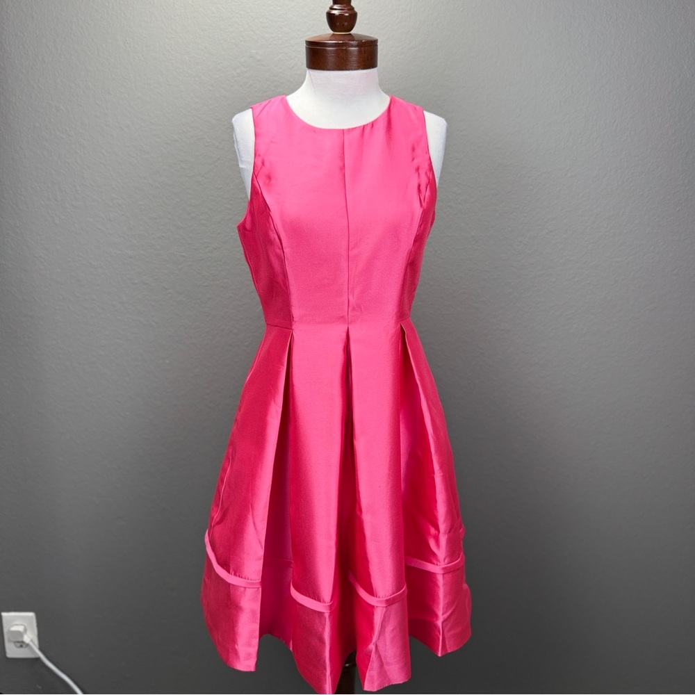 Eliza J Hot Pink Sleeveless Fit-and-Flare Dress - Picture 3 of 11
